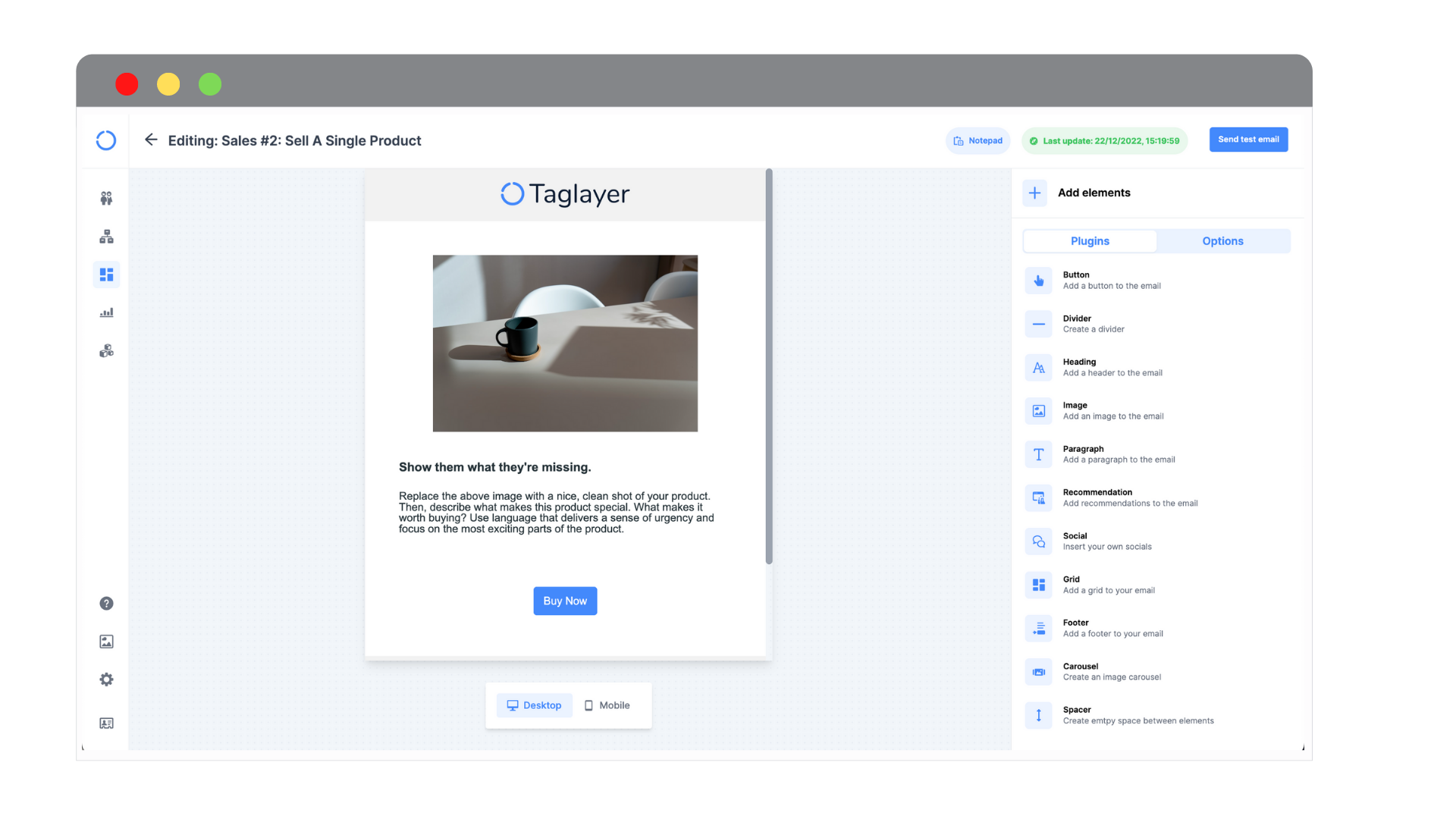 Internet browser with the email editor